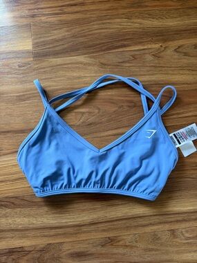 Gymshark Sky Blue Strappy V-Neck Sports Bra
